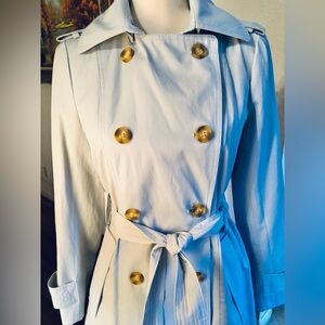 Rachel Zoe Blue Trench Style Double Breasted Peacoat Jacket